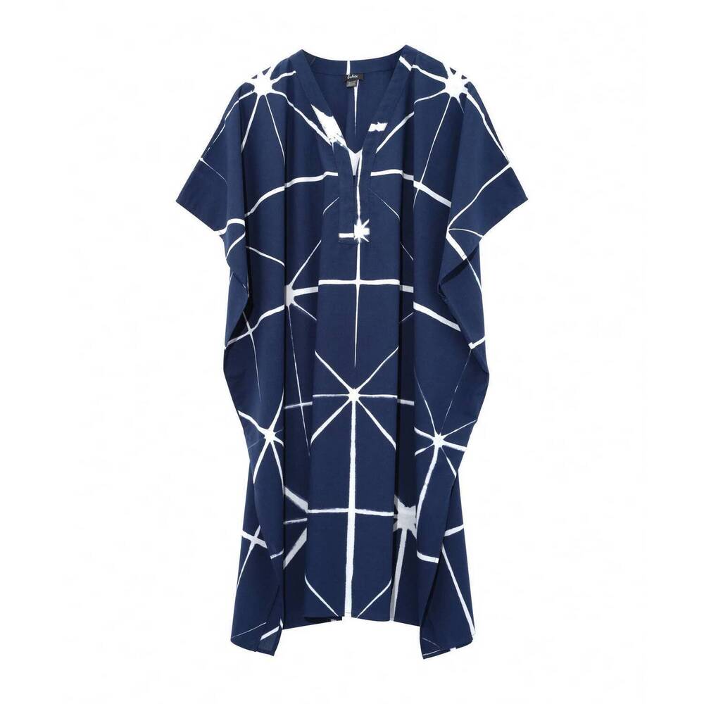 NEW ECHO women's shibori montauk caftan dress in indigo